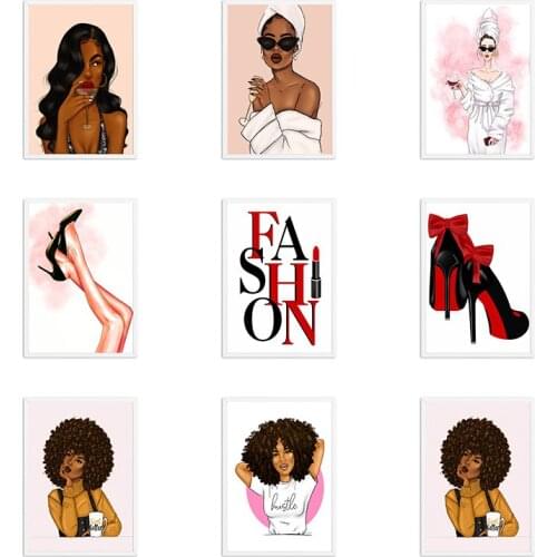 Self-adhesive Wall Sticker Girls And High Heels Shoes Wall Art Poster Print Nordic Picture Home Decor Room Decoration