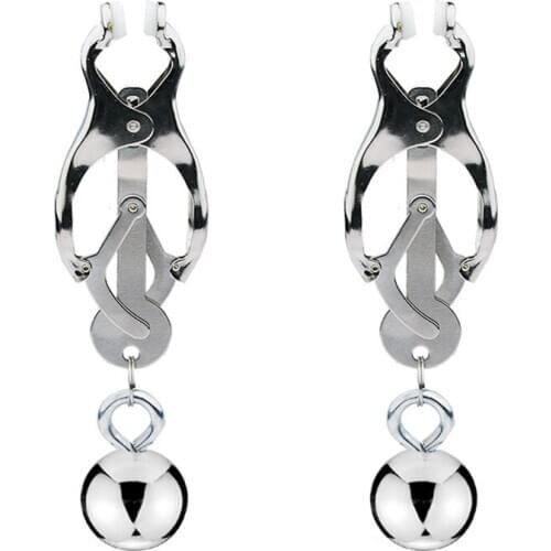 Sex Toys Nipple Clamps Butterfly Clip Gravity Ball Weight-bearing Nipple Clip Metal Nipple Clip