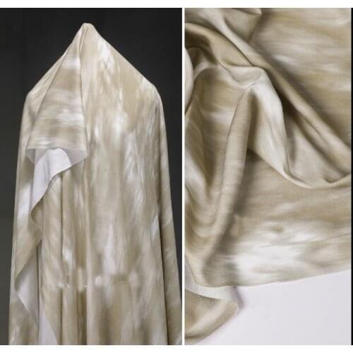 Apricot white tie-dye pattern ice silk cotton fabric silky creative clothing fabric