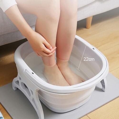 Foldable Collapsible Bubble Foot Tub Over Calf Wash Foot Tub Home FootBath Adult Massage Tub Dormer Folding Tub Wash Foot Tub