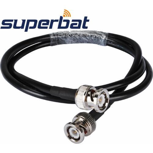 Superbat 3 ft BNC Plug to Male Adapter Audio Pigtail Coaxial Cable RG58 1m for WiFi