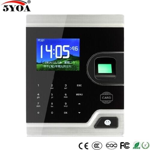 TCP IP Biometric Fingerprint Time Attendance Clock Recorder Employee Digital Electronic English Reader Machine USB RFID ID Card
