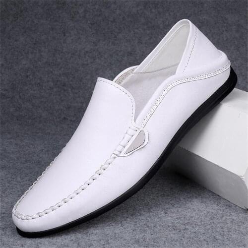 Mens high-end leather peas shoes, three packs of camel comfortable soft-soled driving shoes, fashionable casual mens shoes