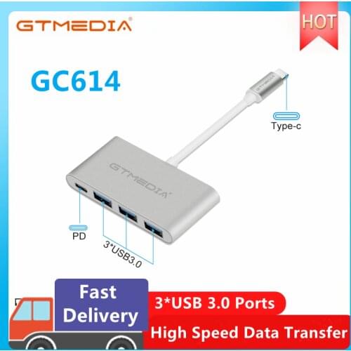 GTMEDIA USB C Hub Aluminium 4 in 1 USB Type C Adapter with Type C & 3 USB Ports USB3.0 USB3.1 for MacBook Pro Google Chromebook
