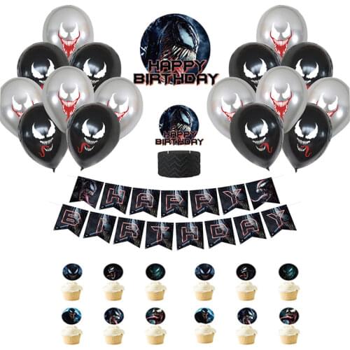 Venom Balloon Halloween Hero Theme Party Supplies for kids Party Decoration Boys Surprise Ballon Balloons Flag Children Scene