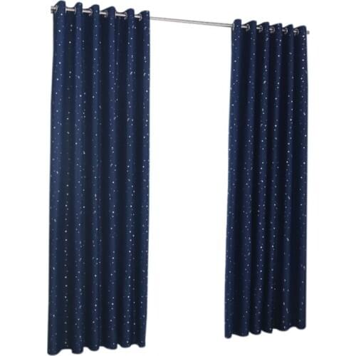 WSFS Hot Shiny Stars Children Curtains For Kids Boy Girl Bedroom Living Room Blackout Cortinas Custom Made Drapes(Navy blue)
