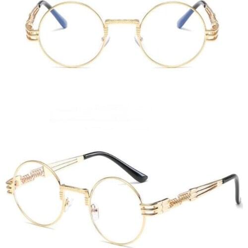 ZowensyhVintage spring leg round frame individual sunglasses steampunk womens sunglasses metal sun glasses