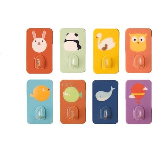 1/8 PCS Strong Adhesive Cute Hooks Wall Hanging Non-perforated Non-marking Sticking Hook Load-bearing Suction Cup Seamless Hook