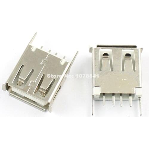 100pcs USB 4 Pin Female Type-A DIP Socket Connector 13.0