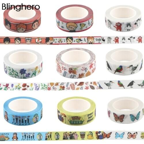 20pcs/lot BH1130 Blinghero 15mmX5m Cartoon Cute Cat Animals Butterfly Matte surface Washi Paper Tape Tv Show Adhesive Tape Gift