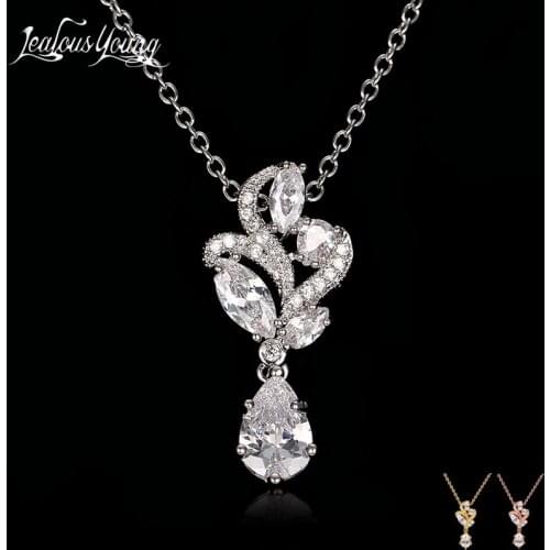 2018 Classic Flower Chain Necklace With AAA Zircon Crystal Necklace Women Jewelry Collar Best Friend Gift bijoux AN147