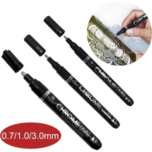 2021 Liquid Chrome Marker DIY Reflective Paint Pen Silver Art Liquid Mirror Chrome Marker Fade-proof Paint Craftwork Pen