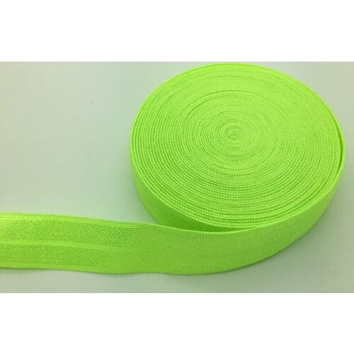 5 Yards 5/8"(15mm) Fluorescent green Multirole Fold Over Elastics Spandex Satin Band DIY Lace Sewing Trim