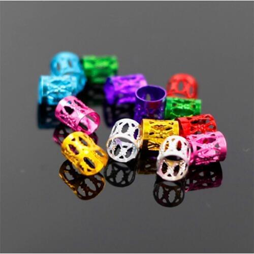 50Pcs/Lot Mix Silver Golden Plated Hair Braid Dread Dreadlock Beads Adjustable Cuff Clip 8mm Clip Metal Tube Lock Drop shipping