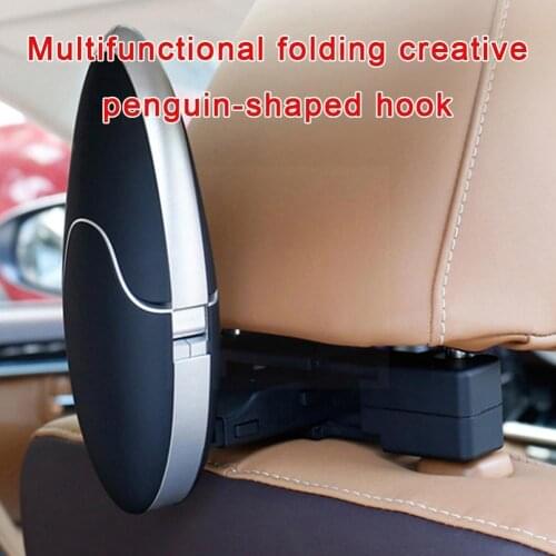 Car Hanger Abs Foldable Luxury Accessories Multi-Function Hook Jacket Clothes Black Seat Back Storage Hook - X4C5