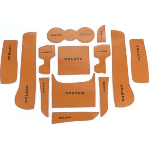 Car Leather Door Gate Slot Pad Groove Rubber Dashboard Mats For Renault Koleos 2017 Interior Accessories