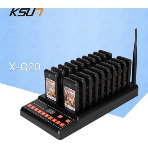 KSUN T-Q20 Restaurant Pager Wireless Calling System 20 Pager Receivers For Clinic Coffee Shop Waiter Pagers Queue System