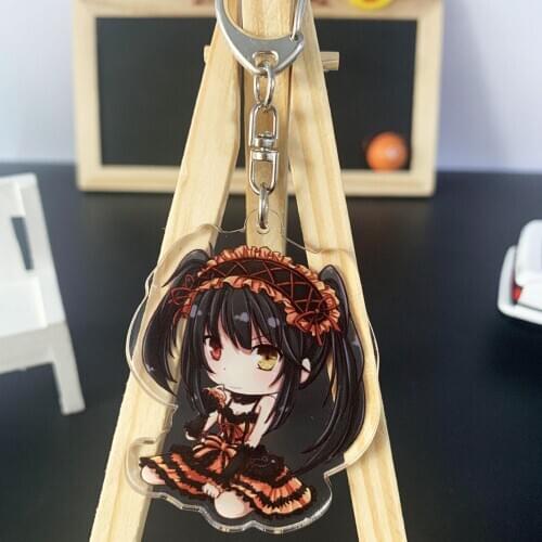 Date A Live Anime Key Chain Tokisaki Kurumi Himekawa Yoshino Acrylic Key Ring Holder Bag Charm Kawaii Figures Keychain Llaveros