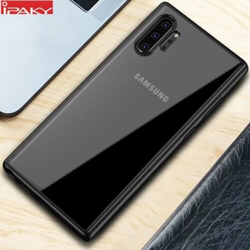 For Samsung Note 10 Case IPAKY Transparent Impact Resistant TPU PC Hybrid Shockproof for Samsung Galaxy Note 10 Plus Case
