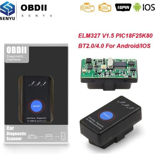 ELM 327 V 1 5 With PIC18F25K80 obd2 Bluetooth 4.0 Scanner ODB2 For Android/IOS ELM327 V1.5 OBD 2 OBD2 Car Diagnostic Auto Tool