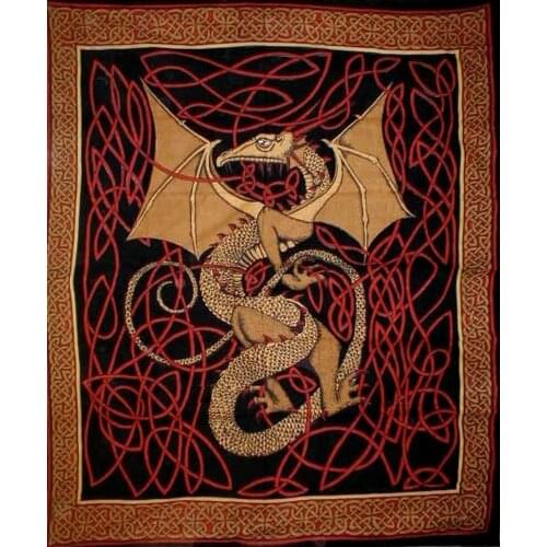 India Arts Dragon Tapestry Cotton Bedspread