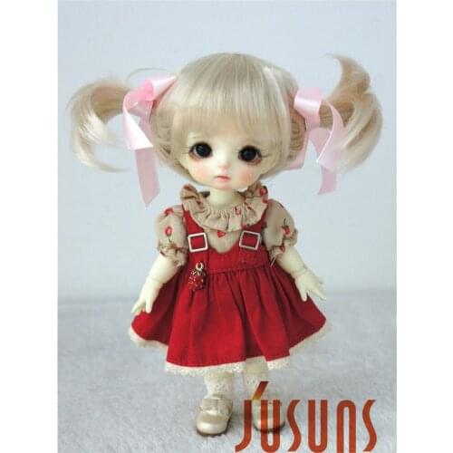 JD070 Lovely Double pony synthetic mohair doll wigs size 3-4inch 5-6inch hair for tiny dolls fashion Doll Accessories