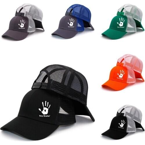 Skeleton Palm Adjustable Mesh Hats Baseball Trucker Cap for Boys Girls Bear Cartoon Mountains Men Women Snapback Wholesale