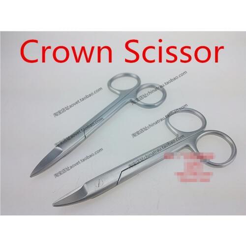 Medical Dental Crown Scissor Straight or Curved Mental Scissor Golden Scissor Professional Dental Instrument steel Wire cutter
