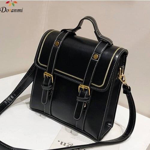 DORANMI England Style Mini Backpack Womens Schoolbags 2021 Buckle Rucksacks Female Back Book Bag Thread Mochila G397