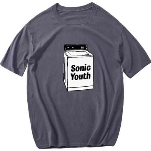 Sonic youth rock band punk men T-shirts Casual oversized tee shirt Summer tops breathable cotton T shirt men clothes harajuku