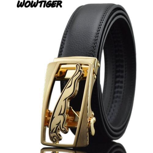 WOWTIGER New High-grade Automatic Buckle Alloy Luxury Brand Men Belt Fashion Business Jeans Belt For Men Gift