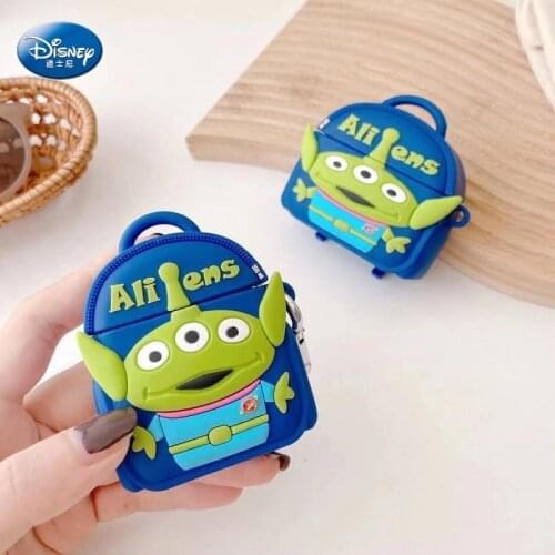 Disney Monsters University Aliens 3D Backpack Soft Case For Airpods 1 2 Cute Silicone Cover For Airpods pro funda Shell cover