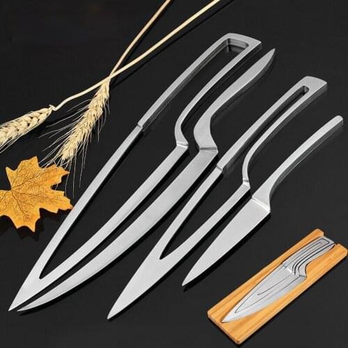 Knife Set 4 pcs Stainless steel portable chef knife Filleting Paring Santoku Slicing Steak Utility Kitchen Cleaver Knives