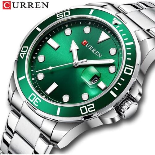NEW CURREN Sport Watch Mens Watches Quartz Clock Stainless Steel Male Wristwatch Date Relogio Masculino Fashion Gift for Men