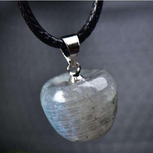Natural grey moonlight apple pendant small apple auspicious fruit lady pull feldspar crystal jewelry item pendant gift