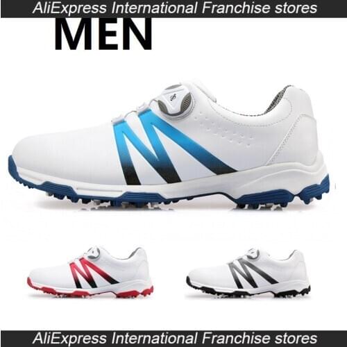 Professional Microfiber Leather Non-slip Shoes Mens Rotating Knob Buckle Golf Anti-skid Sneakers Male Training Tennis Run Shoes