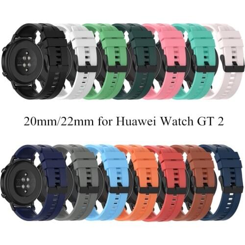 20mm 22mm Wrist Strap For Huawei Watch GT GT2 Pro GT 2 42mm 46mm Smart Watch Band Replacement Silicone For Huawei Watch GT2e