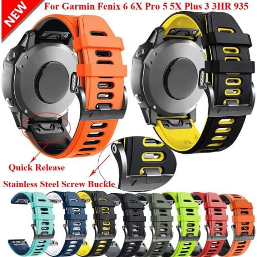 New 26 22MM Silicone Quick Release Easyfit Watchband Strap For Garmin Fenix 6X 6Pro 5 5X Plus 3HR Smartwatch Wrist Band Bracelet