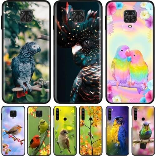 Animal Parrot Bird Silicone Cover For Xiaomi Redmi Note 9 9A 9C 9S Pro Max 8T 8 7 6 5 Pro 5A 4X 4 Prime Phone Case
