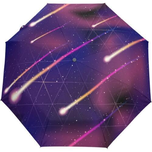 Galaxy Meteor Shower Personalized Folding Umbrella Sky Meteorite Rain or Sun Dual-use Umbrellas Outdoor Umbrella Men Women