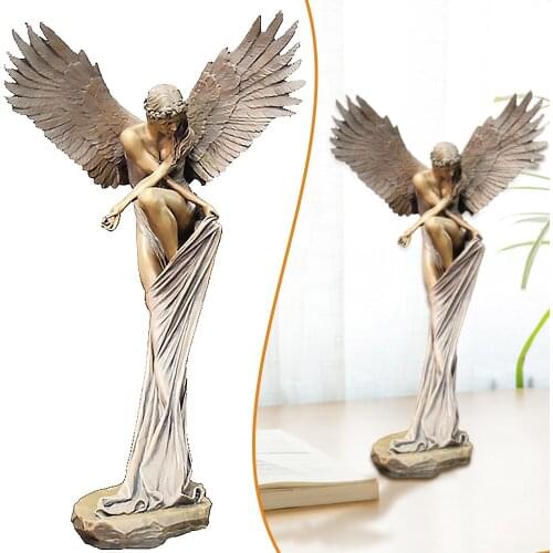 Angel Resin Figurine Redemption Angel Sculpture Angel Art Sculpture Home Wall Decoration Accessories for Church Home Decor