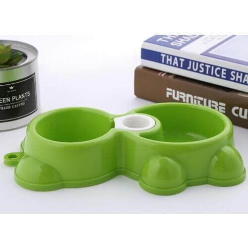 Pet Products Plastic Cat Pet Bowl Environmental Protection Non-toxic Dog Food Drinking Double Bowl Tableware Pet Feeding Tool SN