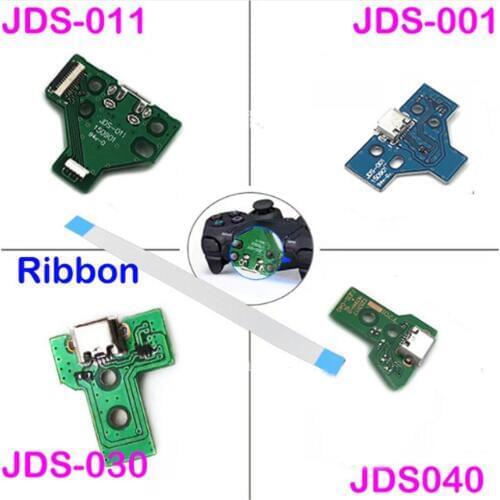 JDS-001 JDS-011 JDS-030 JDS-040 USB Charging Port Board + 12/14 pin Ribbon Flex Cable For PS4 Controller DualShock 4