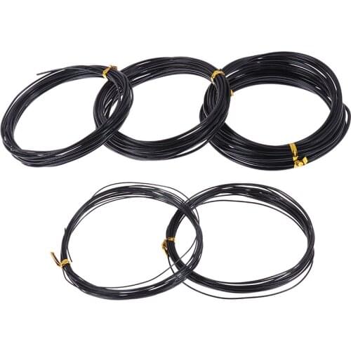 Total 5m (Black) Bonsai Wires With 5 Sizes (1.0 Mm,1.5 Mm,2.0 Mm 2.5mm .3mm) Anodized Aluminum Bonsai Training Wire