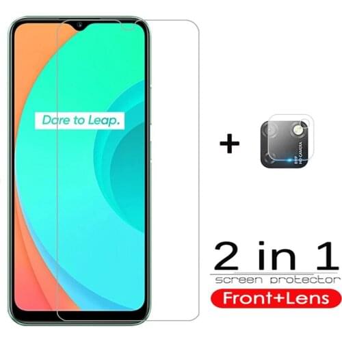 2 in 1 Full Tempered Glass For OPPO realme C11 Camera lens Screen Protector Film For OPPO realme 7 Pro C11 Protective Glass