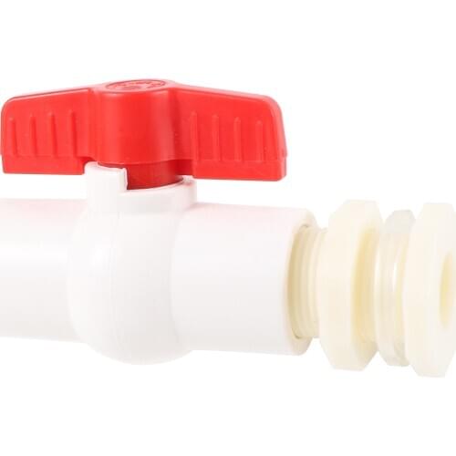 1/2" 3/4" ABS Plastic Water Tank Connector with PVC Ball Valve Fish Tank Aquarium Outlet Bucket Connector Drain Pipe Fitting