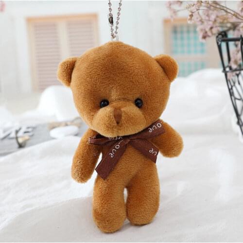 1PC PP Cotton Soft Stuffed Naked Bears Toy Mini Plush Doll Bear Toys Conjoined Pendant Bouquet Doll Holiday Gift Bag Hanging