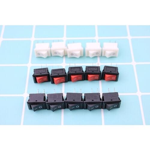 10pcs/lot 10*15mm SPST 2PIN ON/OFF G130 Rocker Switch 3A/250V Car Dash Dashboard Truck RV ATV Home Black