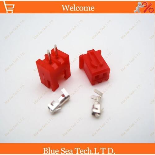 100 sets Red 2 Pin Connector leads Heade 2.54mm XH-2P connector Kits for PCB/Automotive/electronic circuit ect.Free Shipping