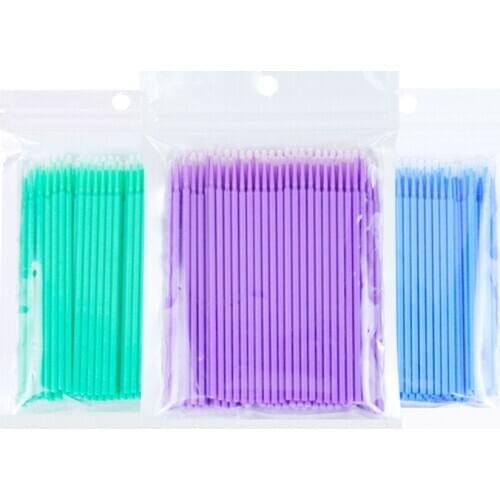 100pcs/lot S M L Size Disposable Cotton Soft Swab Eyelash Extension Microbrush Applicators Individual Mascara Micro Brush Stick